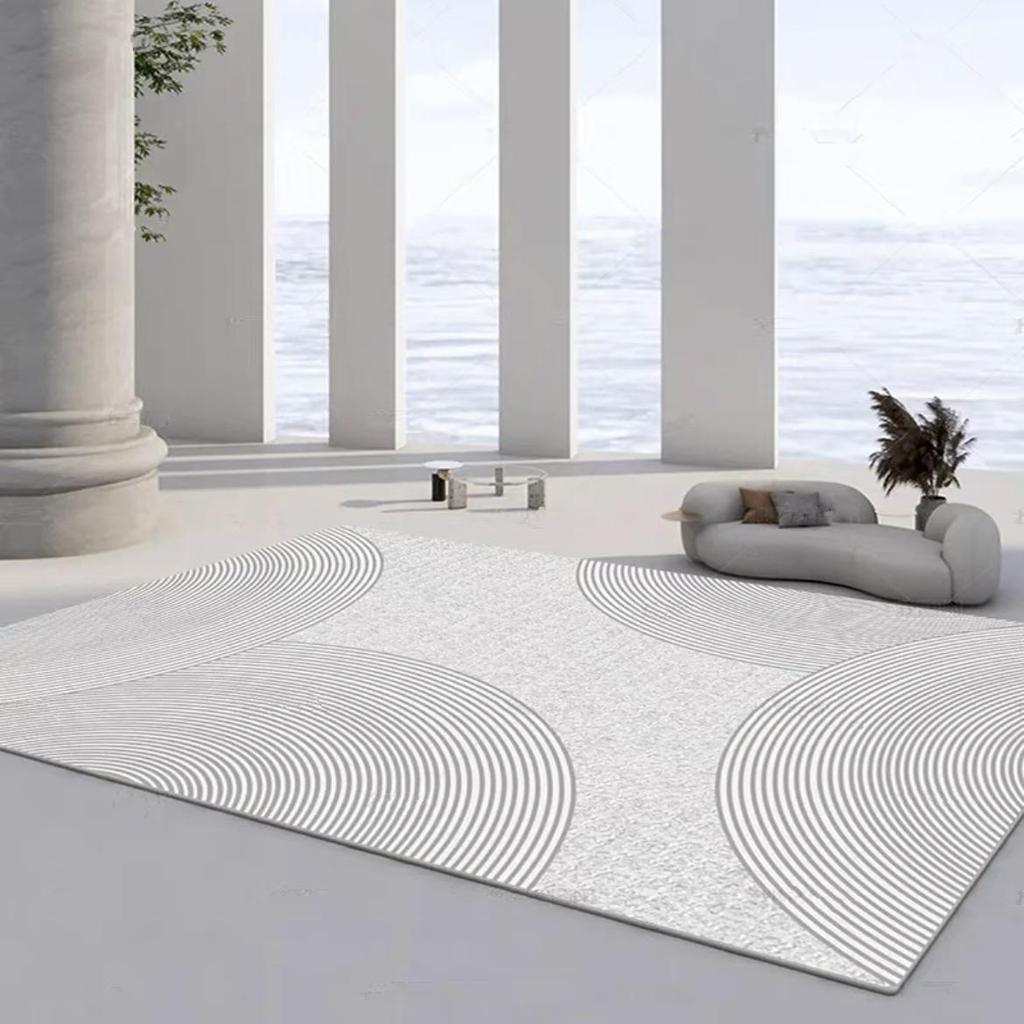 Line Light Luxury Wabi-Sabi Imitation Cashmere Non-Slip Carpet for Living Room, Bedroom, and Porch