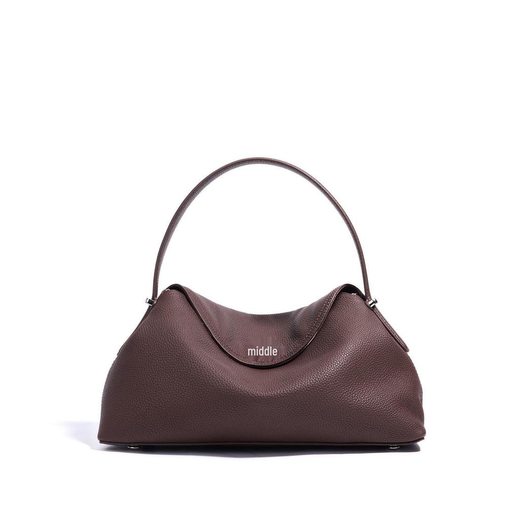 2025 Versatile Genuine Leather Handbag: Top Layer Cowhide, Fashionable Spring Single Shoulder & Crossbody Bag