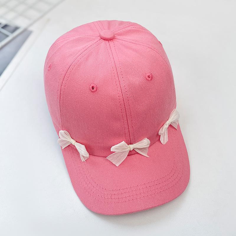 Bow Baseball Cap Female Sweet Versatile Wide Brim Sunscreen Peaked Cap Show Face Student Sun Hat