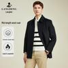 Langdeng Men's Winter Business Wool Blend Mid-Length Coat