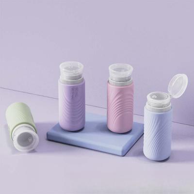 90ML Silicone Refillable Bottle Squeeze Lotion Bottle Travel Portable Shower Gel Shampoo Container Empty Bottle Makeup Tool
