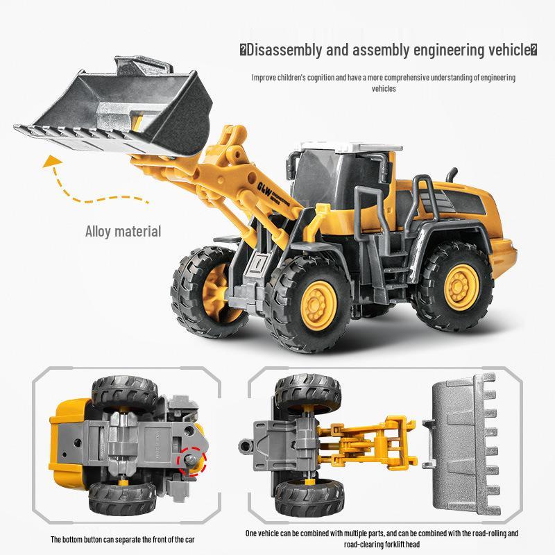 Free Shipping Children's Alloy Excavator & Crane Toy Set