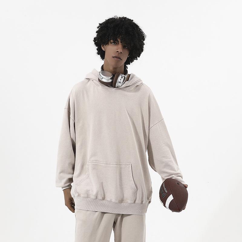 

Vintage Oversized Distressed Hoodie & Sweatpants Set (Custom Print, 380g) M