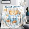 Princess and Little Bear Print Flannel Blanket,High Quality Comfortable for All Seasons,Home Decor,Warmth and Comfort,Perfect for Christmas Gifts