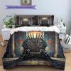 Sword Throne Pattern Bedding Quilt Set  Home Decoration  Gift (1 * duvet cover + 2 * pillowcase  without core)