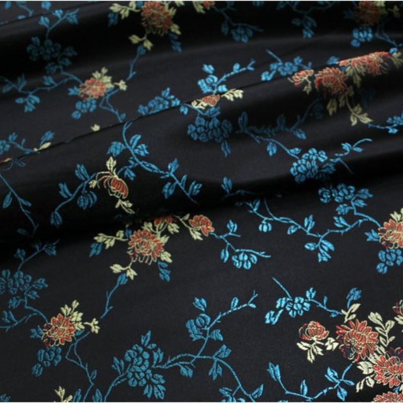 

100x75cm Ethnic Southeast Asia Burma Thailand/Chinese Style Florals Jacquard Women s Jacquard Skirt Fabric DIY Sewing Material 100x75cm