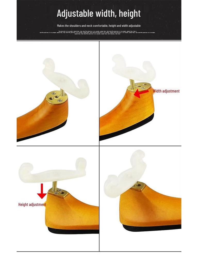 Petz Solid Wood Violin Shoulder Rest for 1/2 to 4/4 Sizes