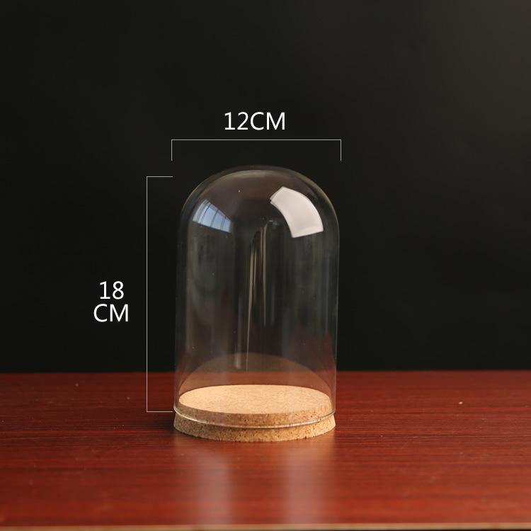 Dustproof Glass Cover for Preserved Flower Display, Clay Figures & Felt Dolls