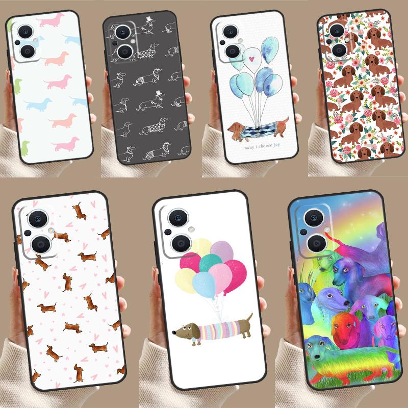 Cartoon Dackel Wursthund Hülle Für OPPO Reno 7 8 Lite 6 5 4 11F 10 Pro 8T 5Z 4Z OPPO Find X6 Pro X2 Neo X3 X5 Lite