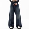 Vintage workowate dżinsy damskie Streetwear Y2k szerokie nogawki ponadgabarytowe spodnie jeansowe Harajuku jesienne modne koreańskie spodnie jeansowe
