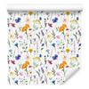 Wild Flowers Wallpaper White, Light Gray and Cream 50x1000