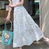 Floral High-waisted Skirt for Women In Spring and Summer New Style A-line Slimming Wide Skirt with Gentle Wind