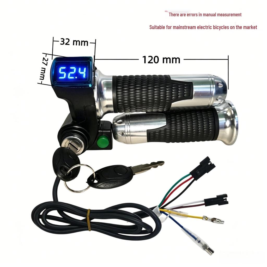 Blue Screen Electric Scooter Throttle Grip with Voltage Display and Lock