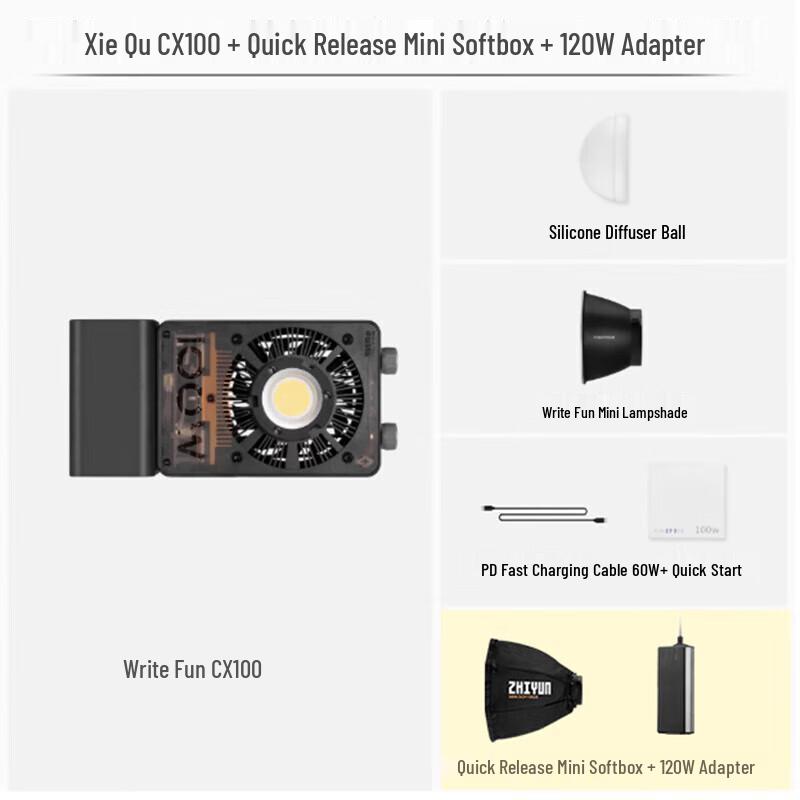Zhiyun CX100 100W Portable LED Video Light Kit