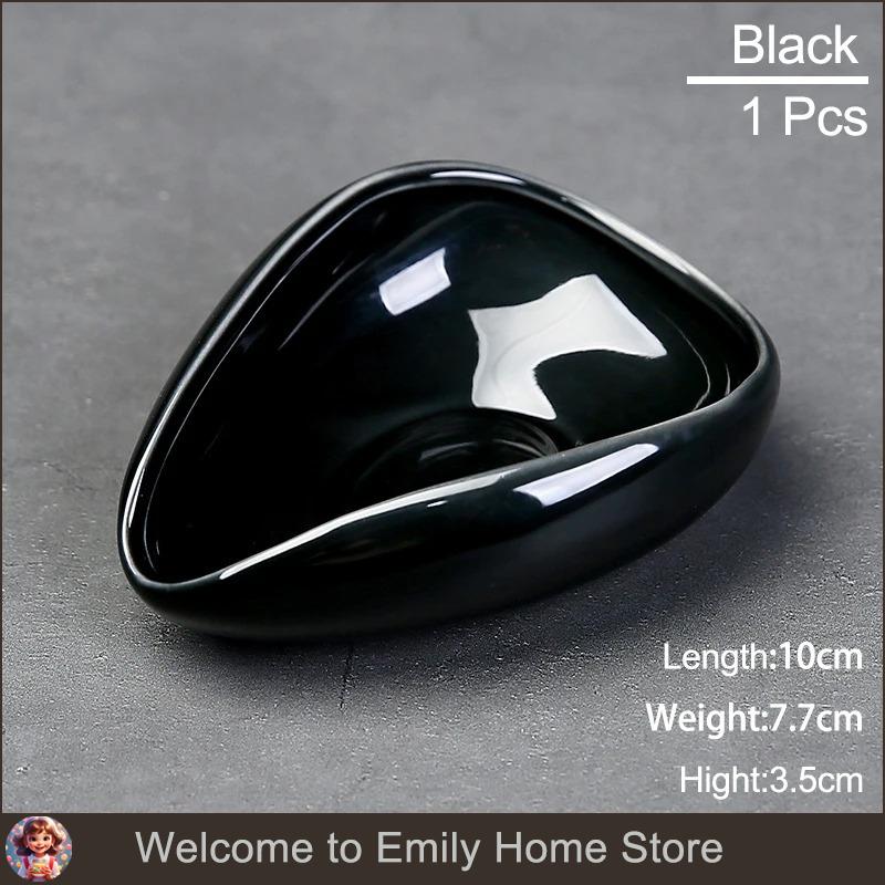 Ceramic Coffee Bean Measuring Cup Weighing Tray Coffee Powder Dosage Tray Suitable for Home Cafe Simple Coffee Tray Accessories чёрный