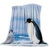 Custom Blanket Home Textile Penguin Cartoon Background Feet Flannel Weighted Blanket Warm Soft Throw Sofa Bed Travel Blankets