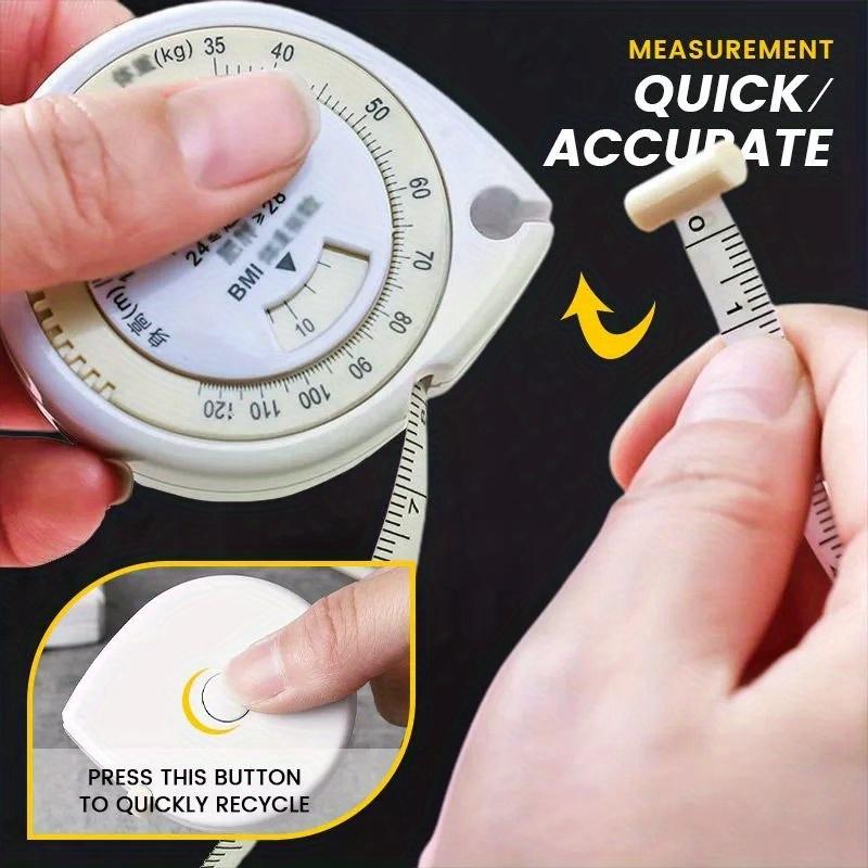 1 x 59.06"/59" BMI Body Measuring Tape, Plastic Retractable Ruler with Metric Scale and Teardrop-Shaped Case – Ideal for Fashion