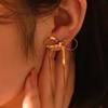 Gold Color Snake Chain Bowknot Earrings For Women Stainless Steel Drop Stud