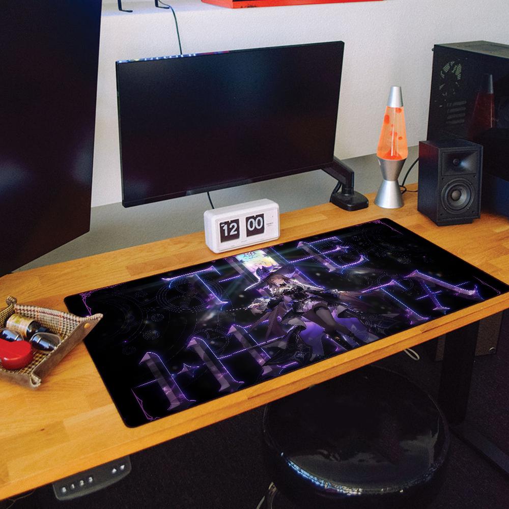 The Herta Game Honkai Star Rail Mouse Pad Large Desk Mat Keyboard Ergonomic Office Rubber PC Non-slip Anti-fray Home Custom