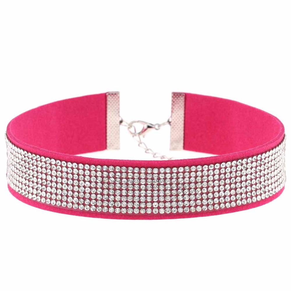 Harajuku Choker Halskette Damen Kristall Choker PU Leder Choker Gothic Kragen Punk Schmuck Goth Mode Accessoires