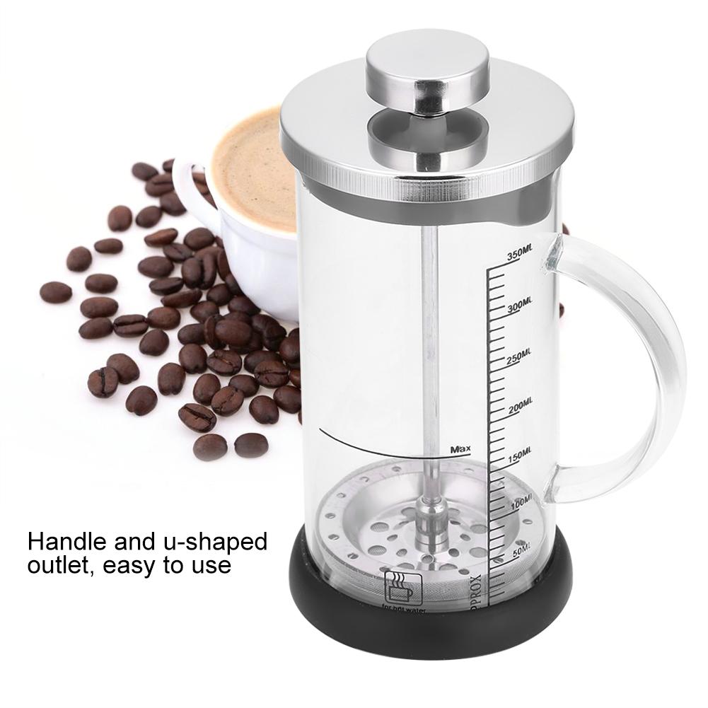 Multifunctional Transparent Heat Resistant Glass Coffee Pot with Handle Home Office(350ml)