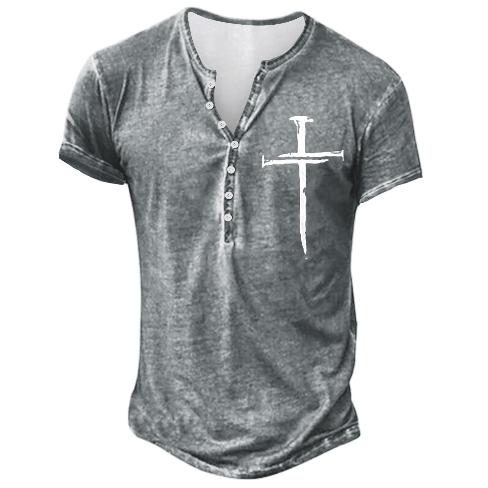 

Мужская модная футболка с коротким рукавом и вышивкой с коротким рукавом и принтом на весну и лето XXXL