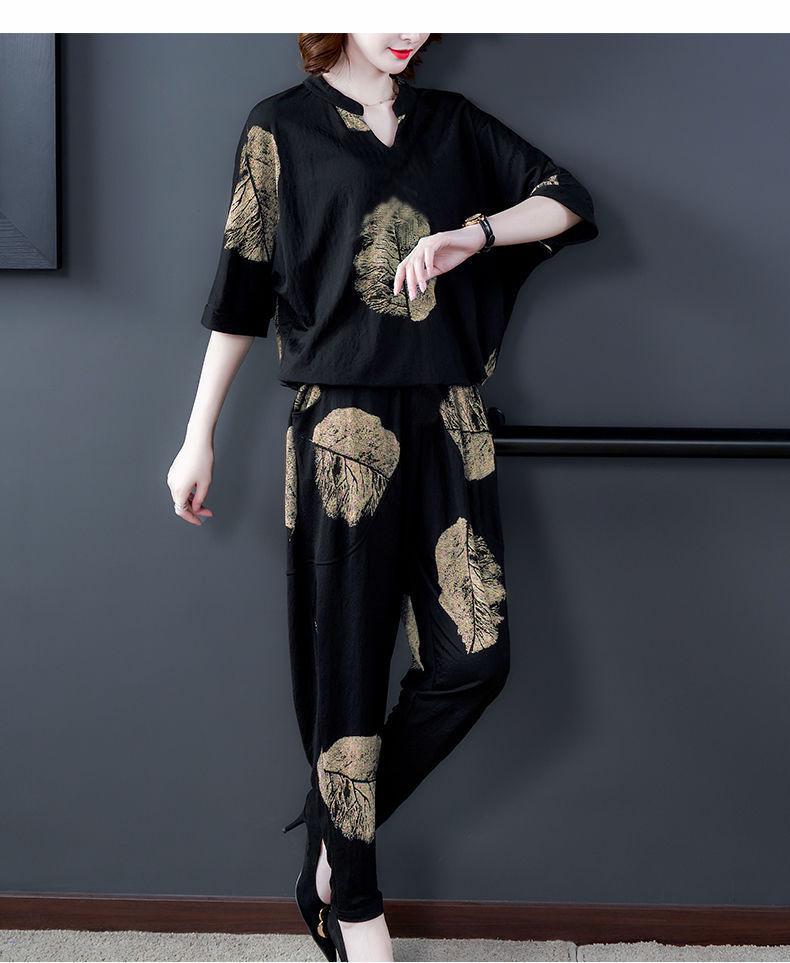 2025 Korean Style Women's Large Size Casual Summer Two-Piece Suit