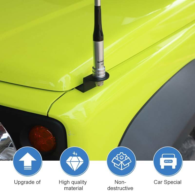 Metal Car Engine Hood Antenna Bracket Mount Stand For Suzuki Jimny 2019 Up Exterior Accessories