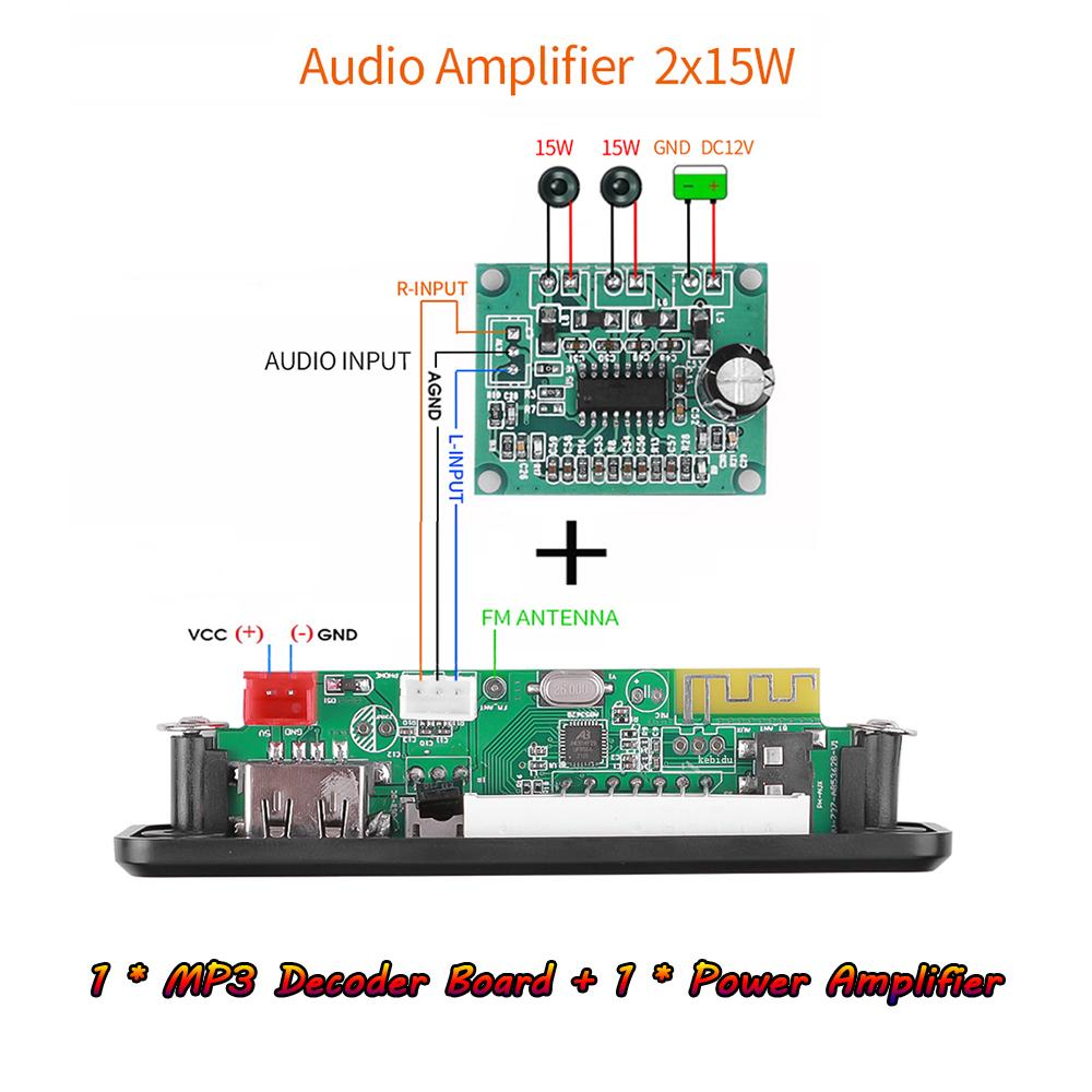 

TWS MP3 плата декодера 5 В Bluetooth 5.0 беспроводной аудиомодуль цветной экран поддержка APE USB AUX TF FM радио для автомобильных аксессуаров