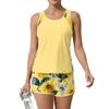 Women’s Sleeveless Tank Top and Shorts Set Floral Print Casual Two Piece Outfit Lightweight Breathable Material for Summer Activities