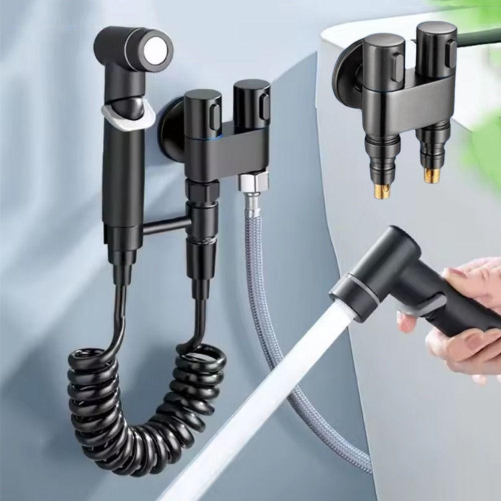 Dual Control Washing Machine Faucet Automatic Water Stop Angle Valve  Bathroom