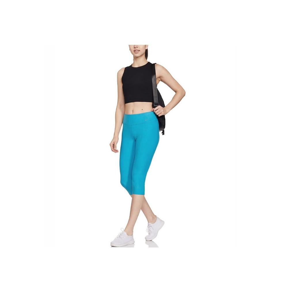 Nike Solid Color Quick-Dry Three-Quarter Sports Leggings Women Leggings Blue 548502-407