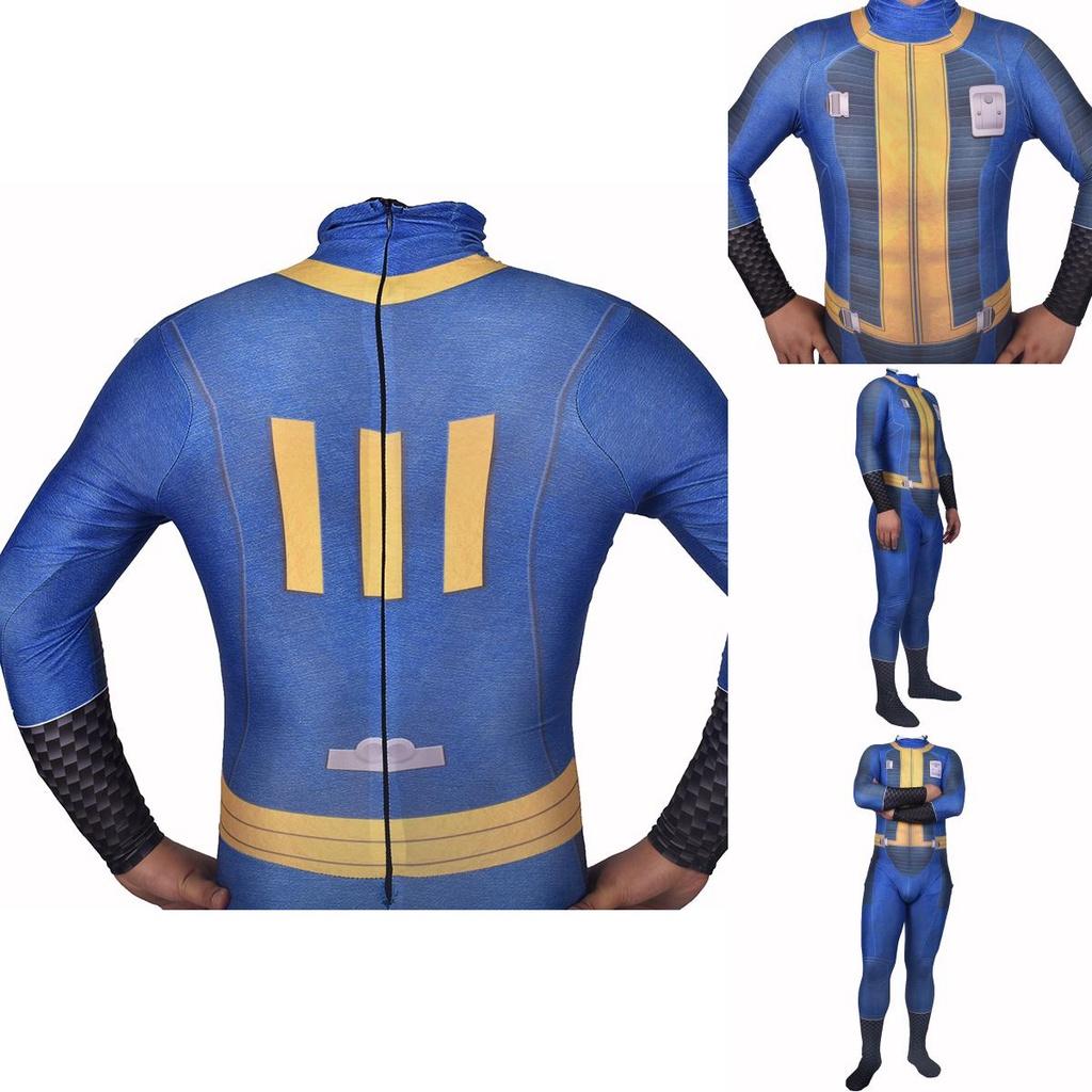 Authentisches Fallout 4 Überlebender Cosplay für Nate Vault 111 Jumpsuit Bodysuit für Halloween