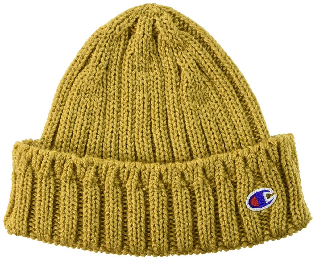 Champion Knit Cap WHOLEGARMENT Made In Japan 492-1011 Mustard Free Size 57-59 Cm Unisex Beanie Winter Hat