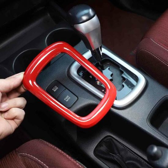 Red ABS Interior Gear Shift Frame Cover Trim For Toyota Hilux 2015-