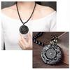 Dragon Phoenix Bagua Pendant Necklace Obsidian Jewelry