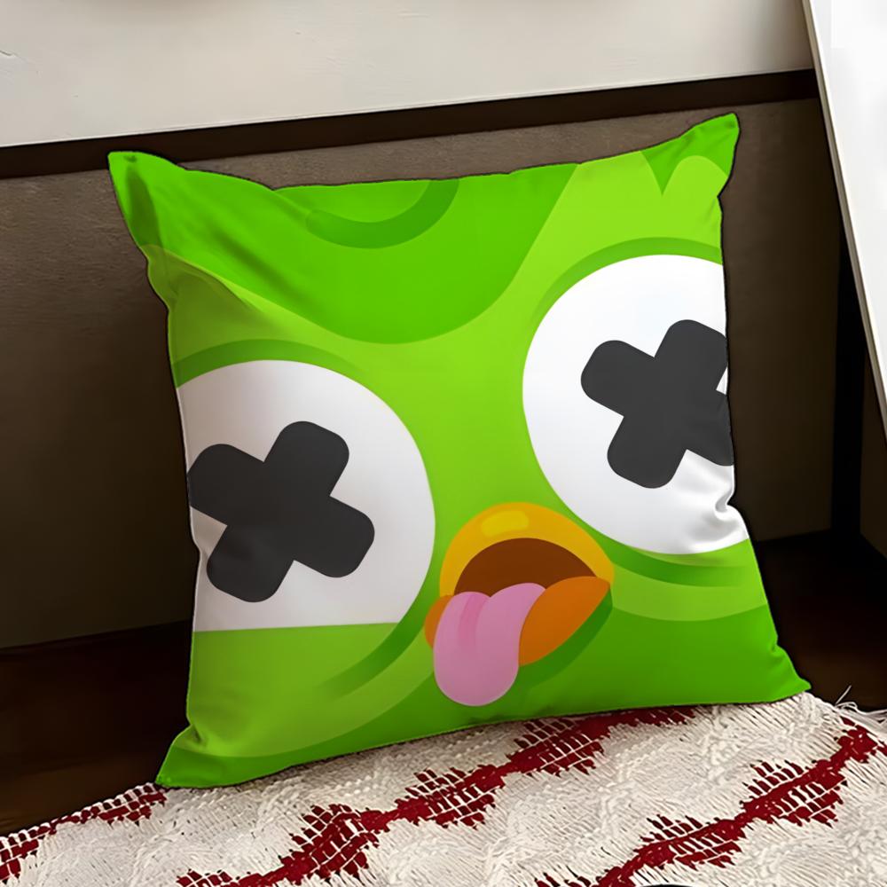 APP DDuolingo Cushion Cover Reversible Soft Durable Pillow Cover Home  Car MultiScene Use for Daily Comfort