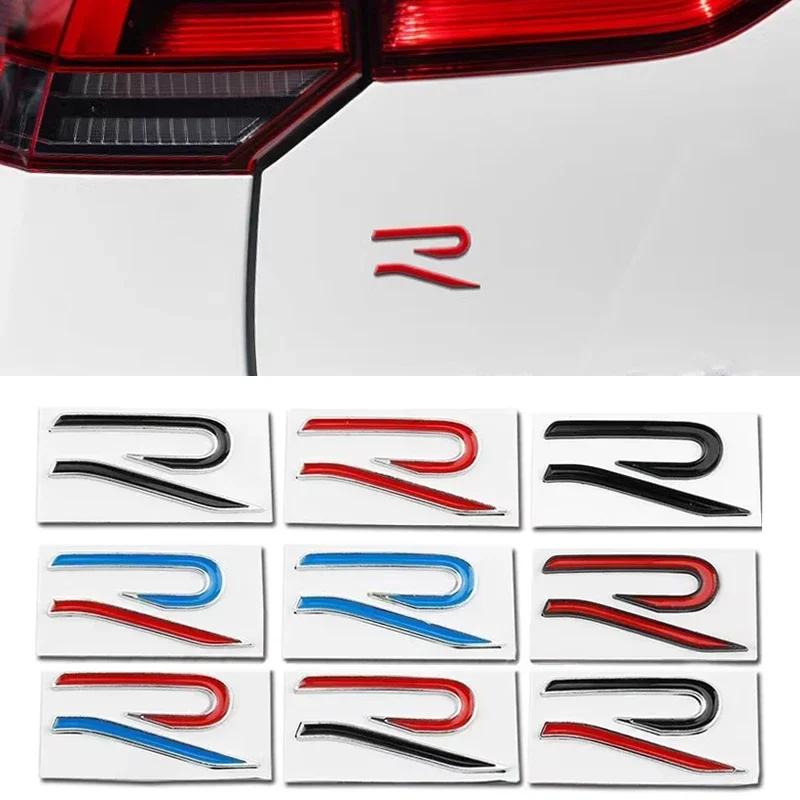 Metal R Line Emblem Badge Car Decals for R G-olf 8 Beetle P-assat Tiguan Jetta Trunk Sticker Fender Side Badge
