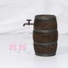 0.05 Miniature Red Wine Barrel Cute Wooden Dollhouse Accessories for Home