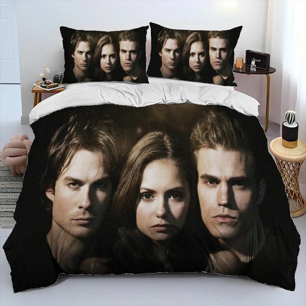

Comforter New Movie The Vampire Diaries Bedding Set Single Twin Full Queen King Size Bed Set Adult Kid Bedroom Home Textile Comforter (quilt)-EU Single(135*200cm)3pcs
