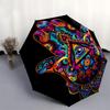 Colorful Hamsa Hand   Spiritual Protection & Good Luck Symbol Poster Print for Home,Umbrella, Portable 3 Fold Compact Umbrella for Men & Women