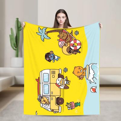 K-Kakaos F-Friends Tube Apeach Ryan Trio Blanket Quality Warm Throw Blanket Winter Picnic Home Decor Aesthetic Bedspread