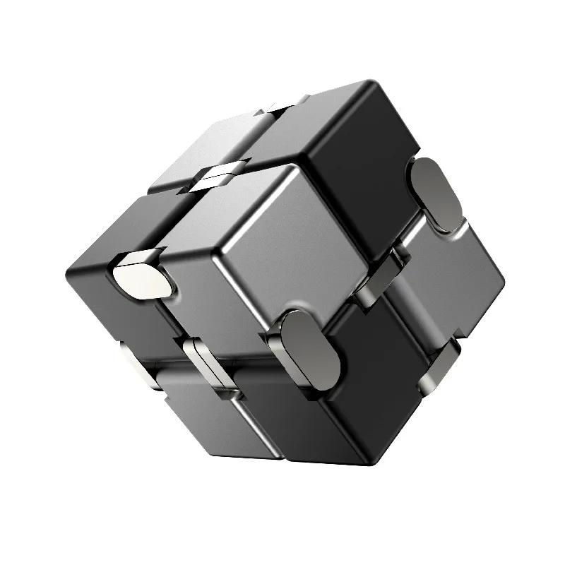 Infinite Cube Aluminum Alloy Metal Edc Stress Relief Mini Toy Portable Office Infinite Flip Cubic Fidget Relax Venting Toys