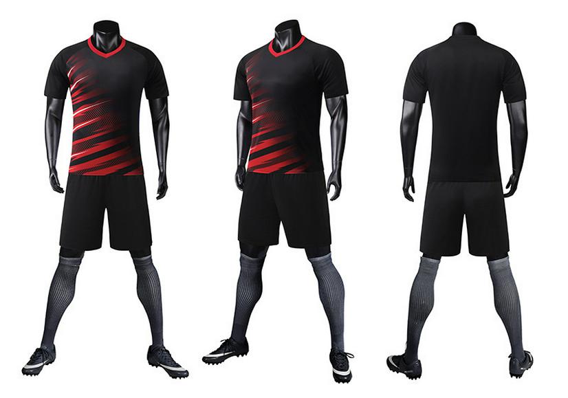 Summer Short Sleeve Jersey Set: Unisex Football Uniform for Kids & Adults, Plain Color Design