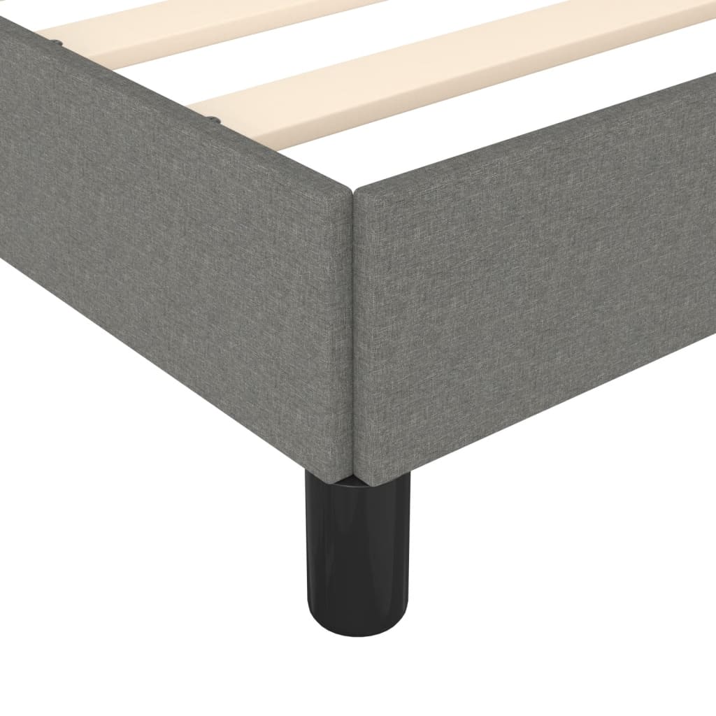 Bed Frame without Mattress Dark Grey 140 x 190 cm Fabric