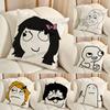 Cute Funny Troll Face Print Throw Pillow Cover Square Cushion Case for Living Room Bedroom Decor