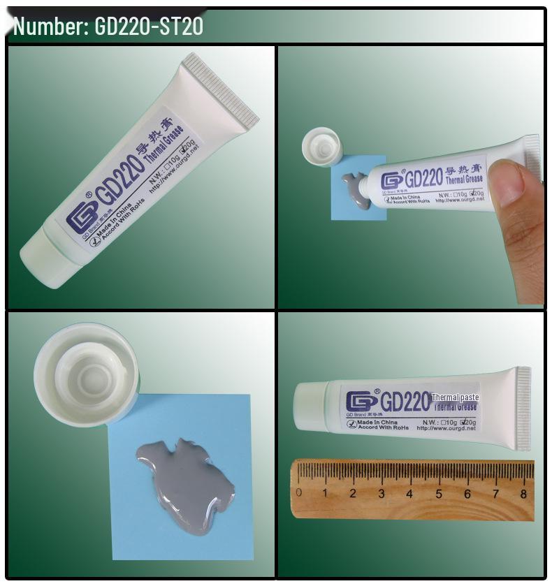 GD100 High Conductivity Thermal Paste CPU/LED Heatsink, Silicone, 20/30g Tube