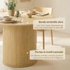 Round Dining Table for 4-6, 120 x 75 cm, Fluted Base, Natural Wood