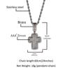 Hip hop T square cross pendant necklace copper inlaid zircon street trend brand niche
