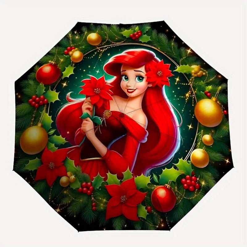 

1pc Christmas, Mermaid Princess Automatic Open/close, All-Season Portable Folding Umbrella, Perfect Gift for Friends , Sturdy Ribs yy250808003